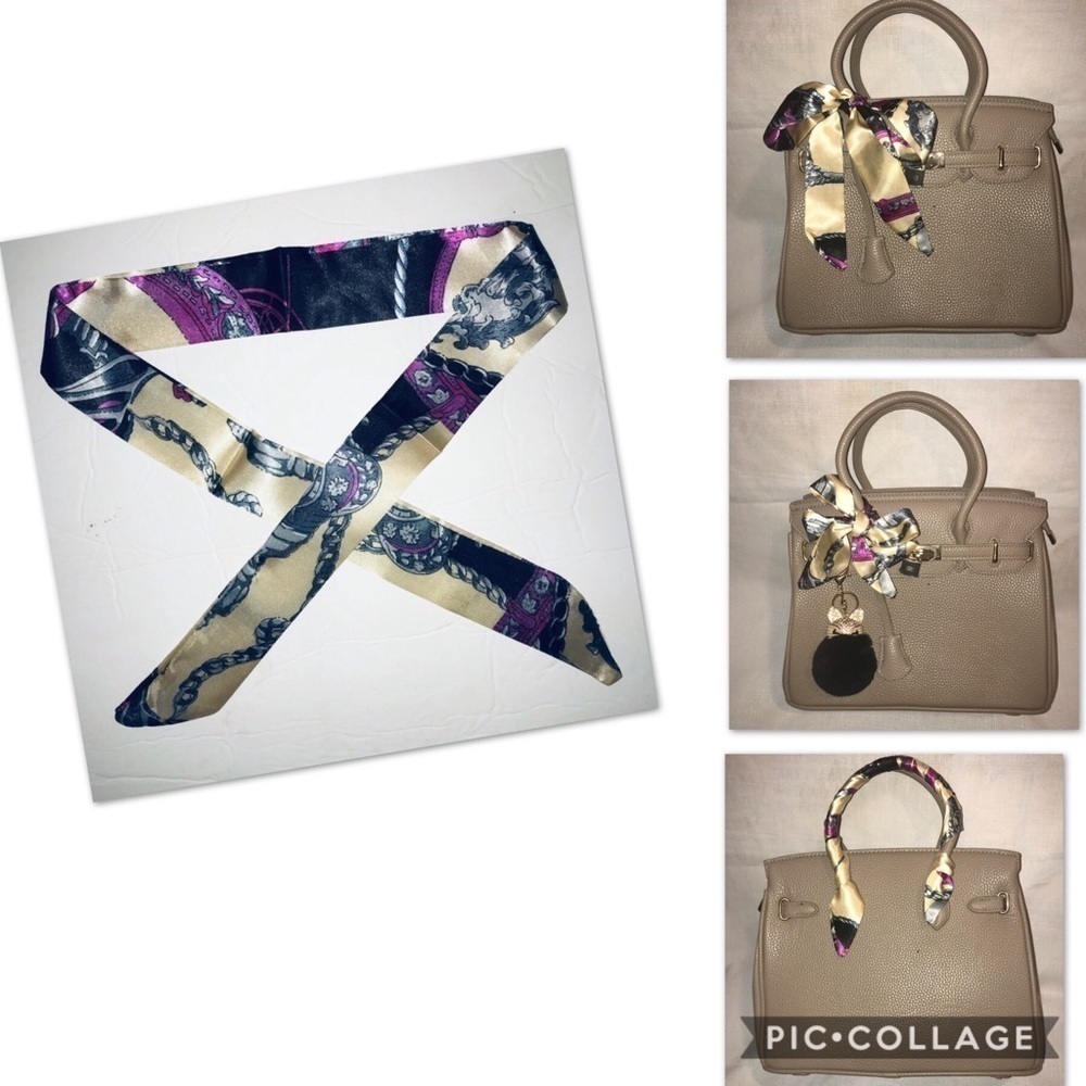 Twilly Silk Handbag Headband Neck Tie Scarf